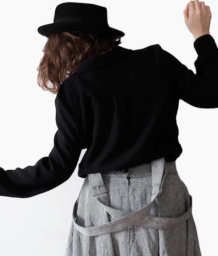 Basic black jacket made of cotton and silk