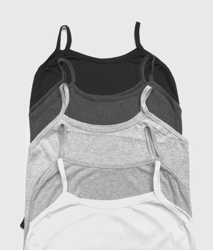 Basic plain tank top made from silk and cotton